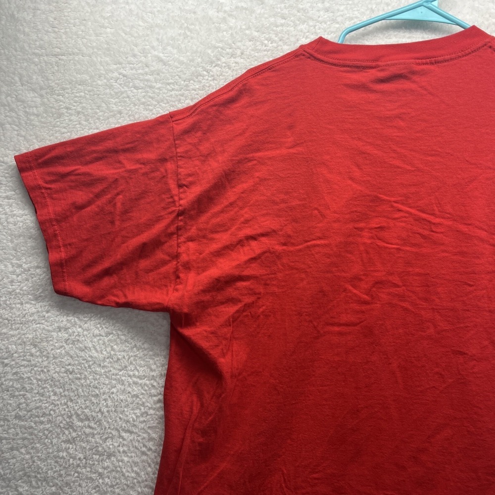 Reebok Shirt Mens XL Red Plain Tee Workout Gym Sports Activewear Chore Hot Fire - Picture 12 of 15